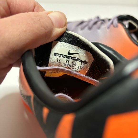 Nike Mercurial Vapor IX FG ACC Carbon Futbol Soccer Cleats PurpleOrange Youth 2Y - Picture 8 of 9